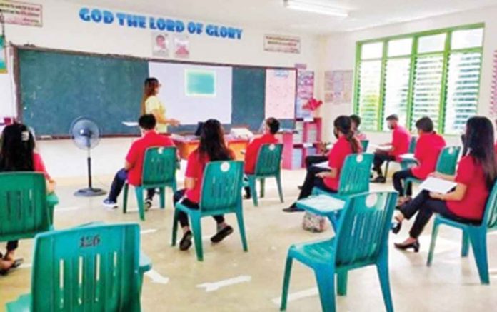 The Mulapula National High School in Passi City, Iloilo has implemented limited face-to-face classes during school year 2021-2022. Public and private schools will be implementing in-person classes after the Aug. 22 to Oct. 31 transition period. PHOTO COURTESY OF WESTERN VISAYAS DEPED