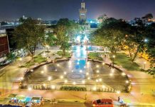 GLOW IN THE DARK. Iloilo City’s restored Sunburst Park boasts of a wide public space, a walkway, a chess playground, park benches, and parking area. PN PHOTO