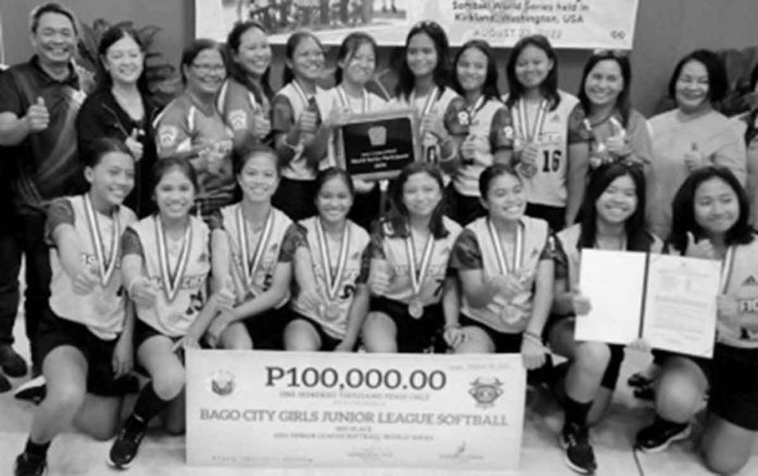 The City of Bago in Negros Occidental honors the student-athletes of Ramon Torres National High School for their third place finish in the just-concluded 2022 Junior League Softball World Series in Kirkland, Washington, United States. PNA PHOTO BY NANETTE L. GUADALQUIVER