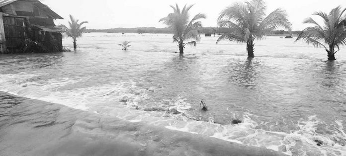 This is the flooded Barangay Bugarot in San Jose, Antique. Sangguniang Bayan member Cris John Banusing took this photo on July 30, 2022.