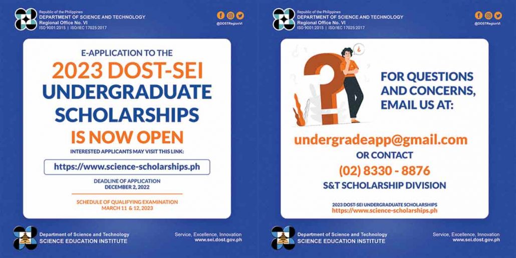 DOST-SEI Now Accepts Application For 2023 Undergraduate Scholarships