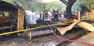 A morning fire in Barangay Tiza, Roxas City left the houses of couple Ramon and Josefina Albay and Johnny Albay totally damaged. RONNIE DADIVAS/FB PHOTO