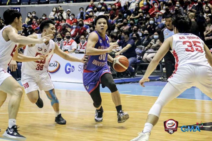 Darrell Shane Menina carried the scoring cudgels for Arellano University Chiefs in their victory over Emilio Aguinaldo College Generals. PHOTO COURTESY OF NCAA/GMA