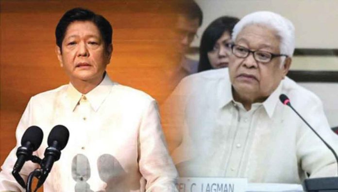 While the adjudication of criminal cases belongs to the judiciary, the prosecution of such cases is an executive function under President Ferdinand Marcos Jr.’s (left) control and supervision pursuant to the Constitution, says opposition Cong. Edcel Lagman (right). File photos from Reuters and the Philippine Daily Inquirer