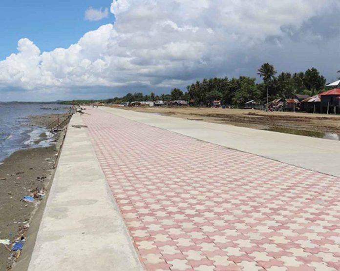 The P135-million seawall protection with embankment in Banate, Iloilo – one of the town's tourism sites – is expected to be completed by the end of this year. PHOTO FROM PIA-6