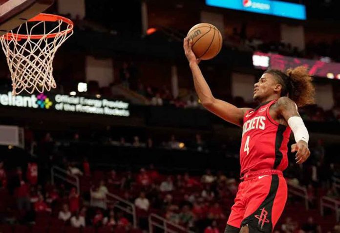 Filipino-American guard Jalen Green of Houston Rockets soars for a layup. PHOTO COURTESY OF HOUSTON CHRONICLE