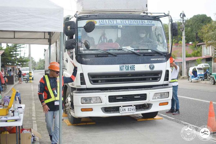 A truck passes through a weighbridge installed by the Department of Public Works and Highways in Barangay Guinsang-an, Hamtic, Antique. PROVINCE OF ANTIQUE/FB PHOTO