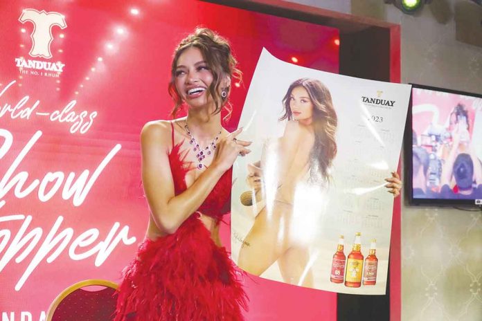 Beauty queen-turned actress Kylie Verzosa is Tanduay’s calendar girl for 2023.