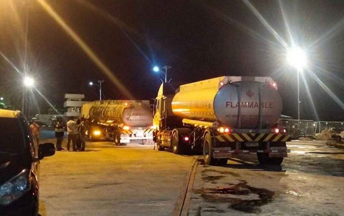 Two fuel tankers carrying 120 thousand liters of fuel arrived in Antique on Friday night, Nov. 4. PROVINCE OF ANTIQUE FB PAGE PHOTO