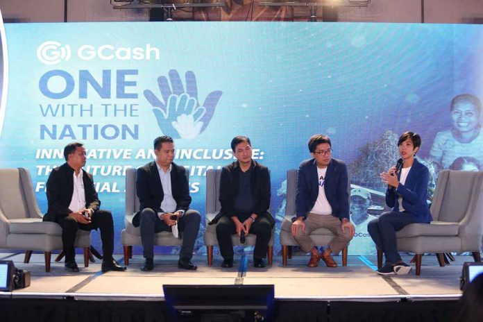 In panel discussion GCash AVP and Head of Public Sector Cathlyn Pavia is joined by Tagbilaran, Bohol Councilor Charles Cabalit, Bangko Sentral ng Pilipinas Head of Regional Economic Affairs Greg Baccay, DILG Assistant Director Alfonso Mallari, and Fuse Lending Inc. Chief Financial Officer Gabby Lacuesta.