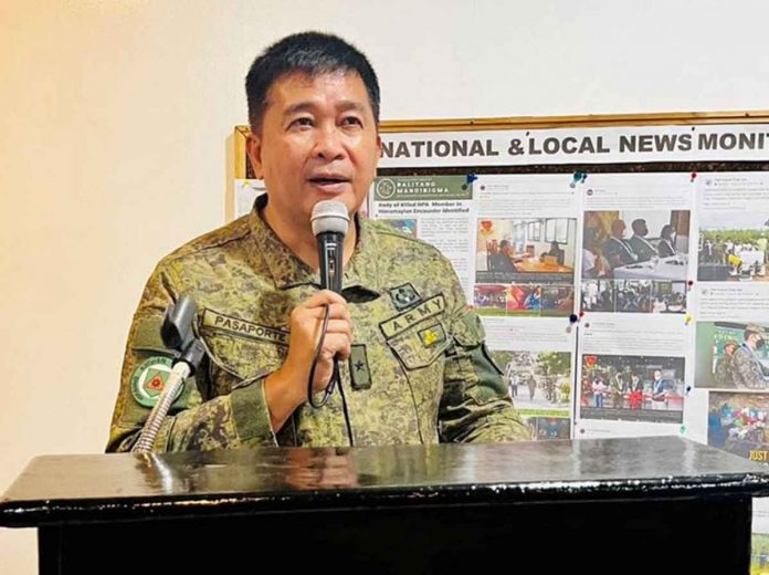 Philippine Army's 303rd Infantry Brigade commander, Brigadier Gen. Inocencio Pasaporte, advised the troops in Negros Occidental that they could still drink, but should choose a more private location to prevent any untoward incident. BROWN EAGLE FACEBOOK PAGE PHOTO