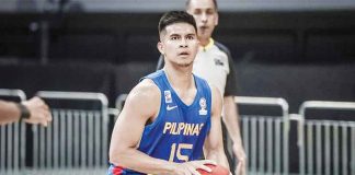 Kiefer Ravena is the fourth member of Vincent “Chot” Reyes’ pool to beg off due to injury. FIBA PHOTO