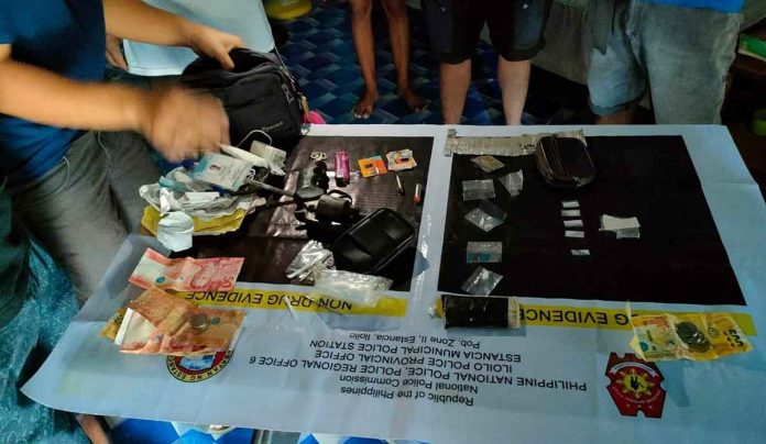 Photo shows the recovered items from drug suspects Eurose Gallenero and Evergelio Bermudes in Estancia, Iloilo on Dec. 16. RADYO TIMBO-OK