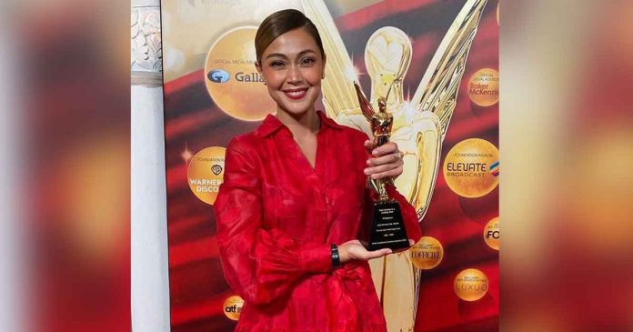 Jodi Sta. Maria bags the Best Actress award at the Asian Academy Creative Awards for her role in "The Broken Marriage Vow". PHOTO COURTESY OF DEO ENDRINAL