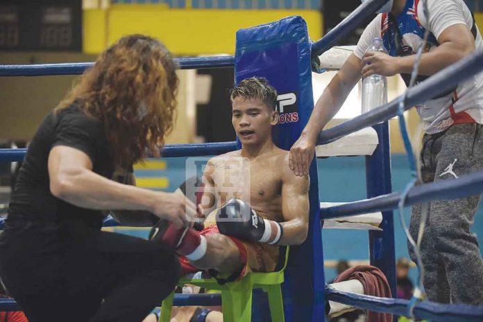 Filipino boxer Miel Fajardo needed just 10 seconds to beat Thai fighter Sarawut Jiamthong and capture the vacant ASEAN Boxing Federation flyweight belt. REALFIGHT PH PHOTO