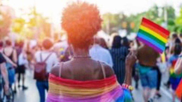 Members of the LGBTQ+ community in Barbados hold a parade. BBC