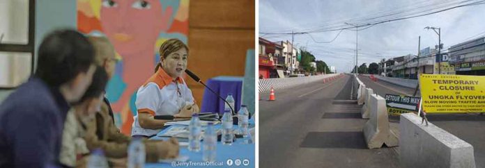 Department of Public Works and Highways (DPWH) Region 6 director Nerie Bueno says they have sought the approval of their central office for the opening of the Ungka flyover to small and light vehicles only to ease the traffic congestion from Barangay Ungka, Jaro, Iloilo City to Barangay Ungka II, Pavia, Iloilo. AJ PALCULLO/PN, ILOILO CITY MAYOR’S OFFICE PHOTO