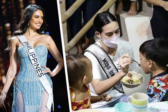 Celeste Cortesi has been working with Save the Children Philippines. She hopes to promote children's rights through the Miss Universe platform. MISS UNIVERSE PHILIPPINES FB PHOT/@SAVETHECHILDRENPH IG PHOTO