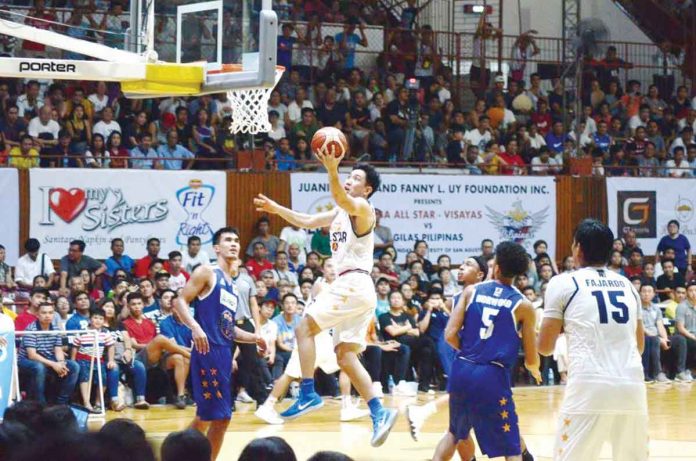 Negrense Jeffrei Chan of Visayas All-Stars goes for a layup in their match against Gilas Pilipinas All-Stars in the Visayas leg of the 2018 PBA All-Stars on May 27, 2018 at the University of San Agustin Gym in Iloilo City. FILE PHOTO