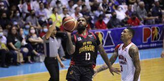 Bay Area Dragons’ Myles Powell insisted that his toe injury was not fake. PBA PHOTO