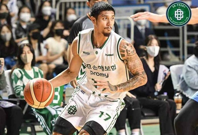 Filipino-American guard Ethan Alvano scored 12 points in Wonju DB Promy’s close win over Seoul Samsung Thunders. PHOTO COURTESY OF WONJU DB PROMY