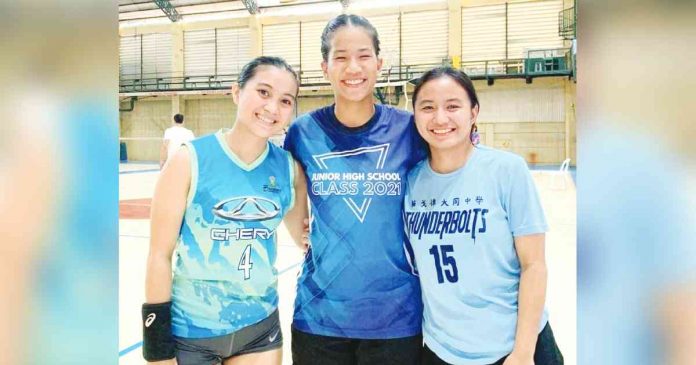 Bacolod Tay Tung High School Thunderbolts’ Amber Lily Biong, Sophie Cagalawan and Gwen Banas have all committed to the San Beda University Lady Red Spikers. PHOTO COURTESY OF JOSE MONTALBO