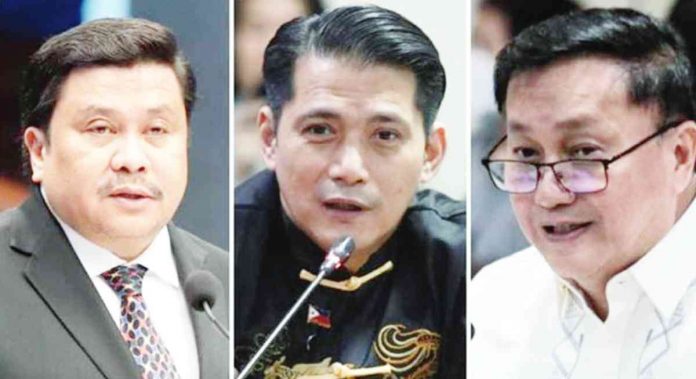 Senators Jinggoy Estrada, Robinhood Padilla, and Francis Tolentino. SENATE FILE PHOTOS