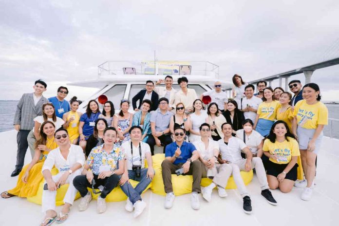 Cebu Pacific celebrates its 27th anniversary with a sunset cruise crossing the Mactan channel in Cebu City. Among those who took part in the occasion are special guests from the entertainment industry including Miss World 2013 Megan Young, actor Mikael Daez, Binibining Pilipinas Supranational 2018 Jehza Huelar-Simon, fashion designer Tia Lacson, TikTok star Davey of 13C, travel blogger Mel Mendoza, and members of the media from Manila, Cebu, Iloilo, Bacolod, and Davao.