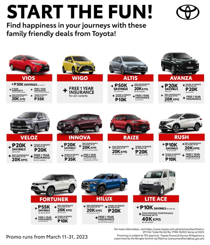 Family friendly deals from Toyota await this March so you can start the fun