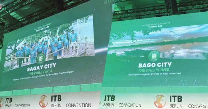 Sagay and Bago cities in Negros Occidental were recognized for their sustainable tourism development initiatives during the Green Destinations Story Awards at the Internationale Tourismus-Börse in Berlin, Germany. TOURISM PROMOTIONS BOARD PHILIPPINES