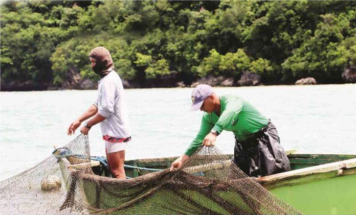 Lambaklad is a fishing method using nets and ropes instead of bamboo poles laid down in a deep portion of the sea. PRDP.DA.GOV.PH PHOTO