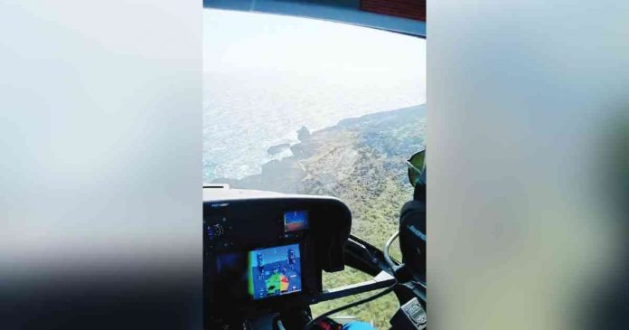 The local government of Malay, Aklan conducts an aerial inspection of oil-spill affected areas in Antique on Sunday, March 12. VIDEO SCREENGRAB FROM MALAY PNP FB