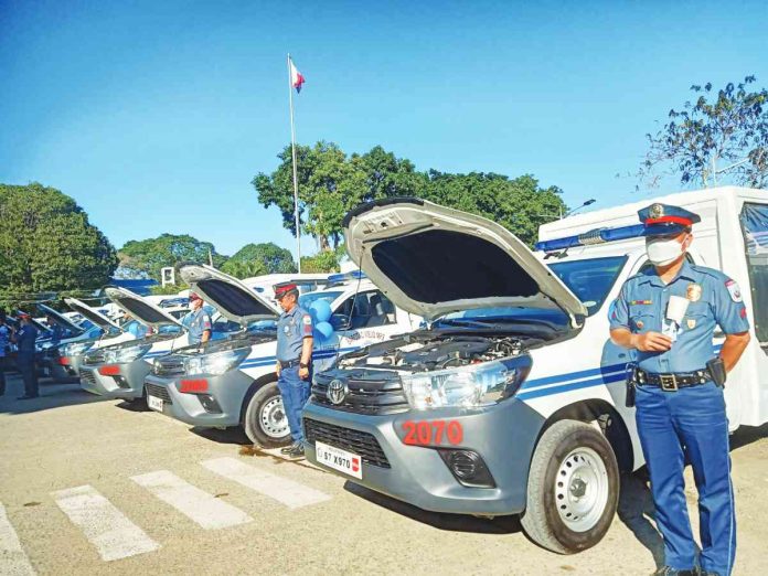 Ten police stations from Iloilo, Aklan and Capiz provinces receive new patrol cars on Friday, March 10.