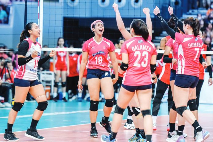 Creamline Cool Smashers celebrates after capturing the 2023 Premier Volleyball League All-Filipino Conference title. PVL PHOTO