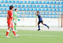 Filipinas’ Sarina Bolden celebrates after scoring a goal against Hong Kong. PFF PHOTO