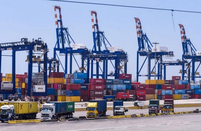 Container vans stacked together are seen inside the Philippine Ports Authority compound in Manila in this file photo. GEORGE CALVELO/ABS-CBN NEWS PHOTO