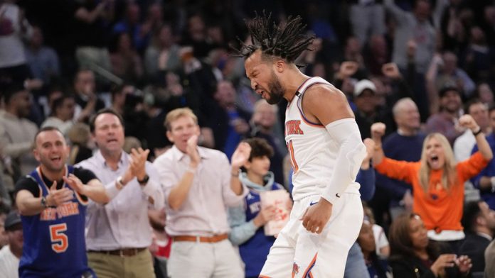 Jalen Brunson leads the Knicks on the verge of the conference semifinals. AP