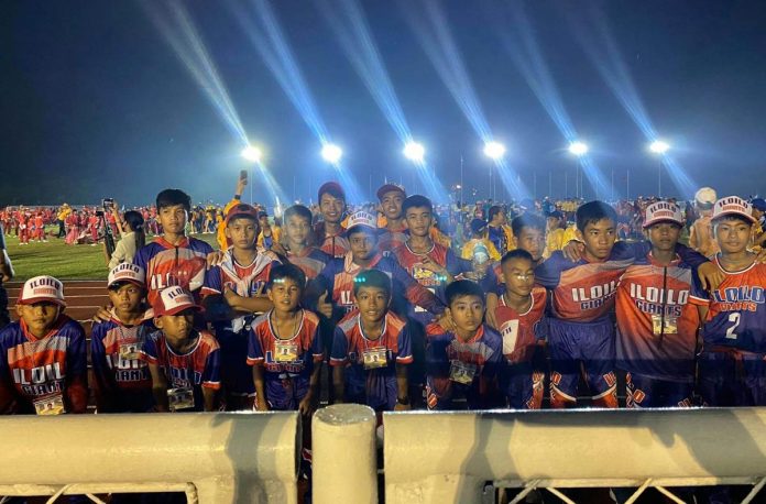 Members of the Iloilo Elementary Boys Football team during the opening ceremonies of the 2023 WVRAA Meet on Wednesday evening. CONTRIBUTED PHOTO