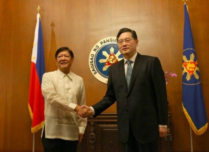 President Ferdinand Marcos Jr. meets with Chinese Foreign Minister Qin Gang in Malacañang.