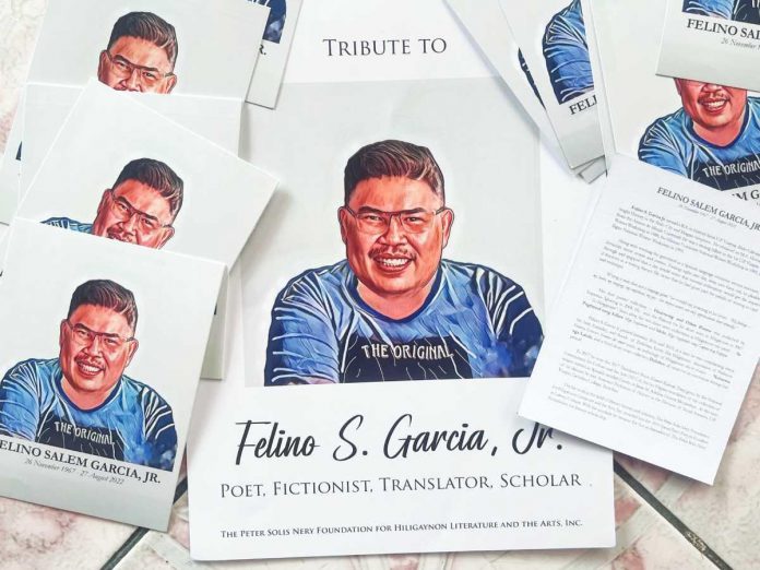 Posters and postcards created by The Peter Solis Nery Foundation for the tribute to writer Felino Garcia during the 6th Iloilo Mega Book Fair.