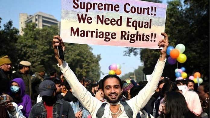 Gender rights activists and supporters of LGBTQ community walk the Delhi queer pride parade. GETTY IMAGES