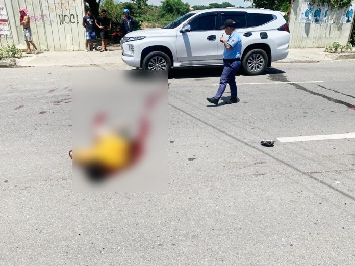 A 49-year-old man died after his motorcycle slammed against a taxi in Pavia, Iloilo yesterday, May 7. PANAY EMERGENCY