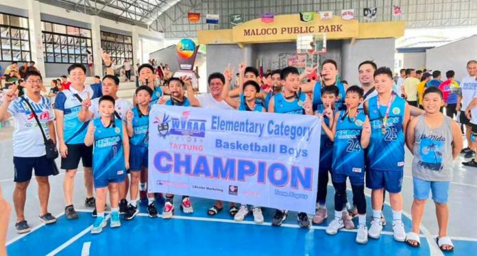 Members of Negros Occidental elementary boys basketball team. PHOTO COURTESY OF BERNARD MAGBANUA