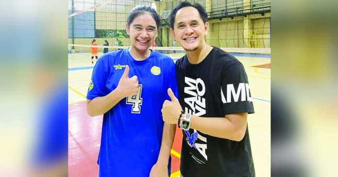 Katherine Shaine Cortez and Ateneo Blue Eagles head coach Oliver Almadro. PHOTO COURTESY OF JOSE MONTALBO