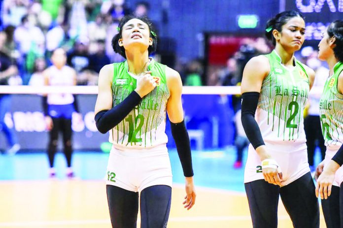 Bacolodnon Angel Canino had another solid game as De La Salle University Lady Spikers moved closer to UAAP Season 85 women’s volleyball title. UAAP PHOTO