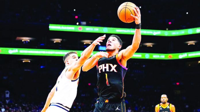 Phoenix Sun s’ Devin Booker averages 36 points on 60 percent shooting in these playoffs. AP