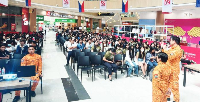 Fire personnel from the Bureau of Fire Protection-Pavia lectured students of Pavia National High School on fire safety at the Disaster Readiness and Risk Reduction (DRRR) Symposium yesterday, June 19. VICENTE P. CELESTIAL PHOTO