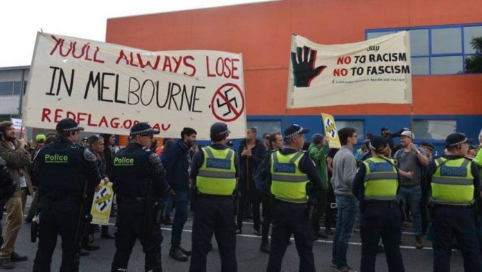 Melbourne has seen neo-Nazi protests, and counter protests, in recent times. GETTY IMAGES