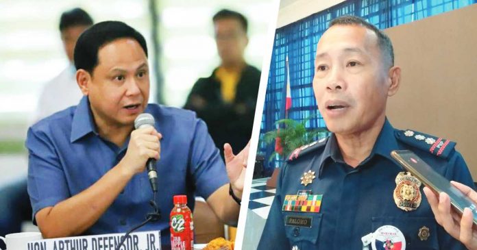 Gov. Arthur Defensor Jr. (left) says there are no private armed groups operating in Iloilo as confirmed to him by Police Colonel Ronaldo Palomo (right), director of the Iloilo Police Provincial Office.