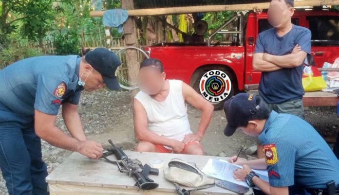 A high-powered gun with live ammunition was seized from a local government employee in Madalag, Aklan yesterday morning, June 14. PCADG WESTERN VISAYAS FB PHOTO